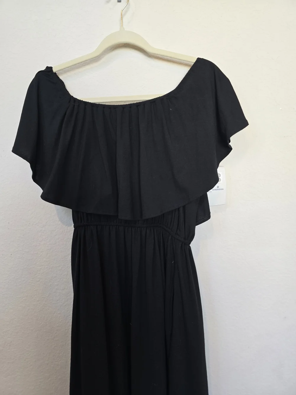 Otanus Off-Shoulder Black Maxi Dress Sz XL - Picture 4 of 6